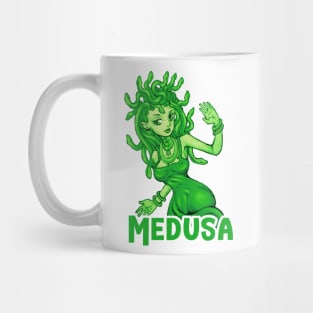 Cool Cute Green Medusa Graphic Art Mug